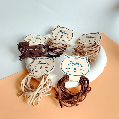 High Elasticity Hair Ties Bow Knot Design Earth Tones Thickened Durable Elastic Bands For Women Girls Daily Hair Styling