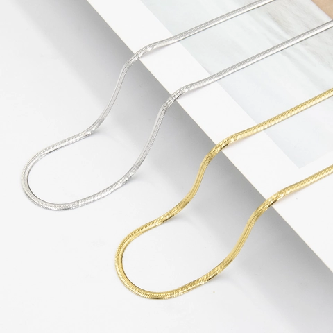 Collana A Catena Di Serpente Piatta Acciaio Inossidabile Gioielli Hip Hop Minimalisti Per Uomini Donne Regolabile