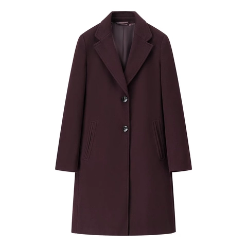 Abrigo Largo De Lana Para Mujer Solapa Minimalista Cierre Sencillo Ropa Exterior Holgada Con Hombreras Suaves Y Bolsillos Otoño Invierno