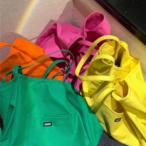 Large Capacity Canvas Tote Bag Minimalist Shoulder Handbag Solid Color Versatile Women Commuter Casual Style