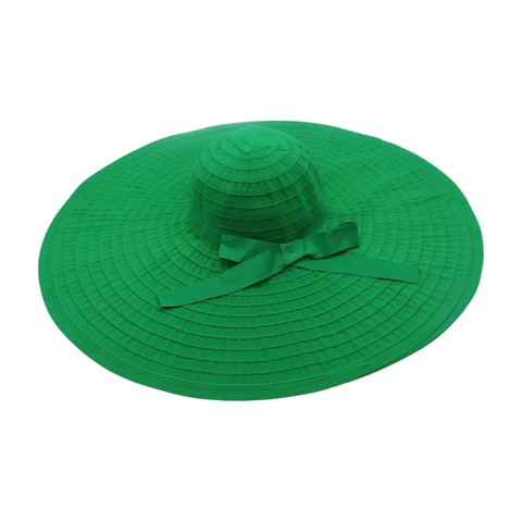 Women Extra Wide Brim Sun Hat Polyester Foldable UV Protection Beach Floppy Hat With Bow Elegant Summer Headwear
