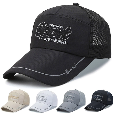 Gorra De Béisbol De Malla Transpirable Sombrero De Sol Para Hombre Deporte Exterior Bordado Moda Ajustable