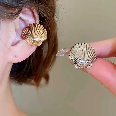 Ear Cuff In Lega Di Conchiglia Minimalista Senza Piercing Clip Per Osso Dell'orecchio Gioielli Di Moda Per Donne