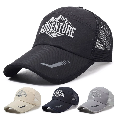 Mesh Baseball Kappe Polyester Baumwolle Atmungsaktiv Trucker Hut Outdoor Sport Sommer Sonnenschutz Verstellbar Abenteuer Stickerei