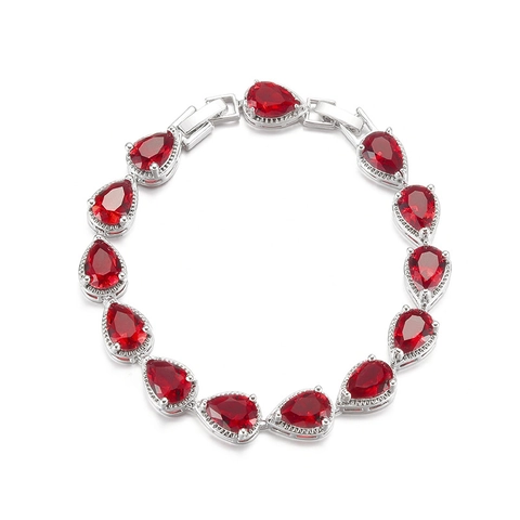 AAA Zirconia Water Drop Bracelet For Women Fashion Alloy Inlaid Pear Cut Sparkly Bridal Wedding Party Jewelry Accessory