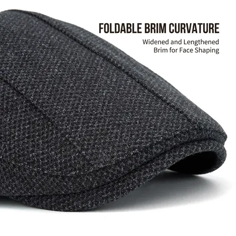 Coppola Vintage Da Uomo Tweed Cotone Fodera In Pile Caldo Stile Britannico Regolabile Cappello