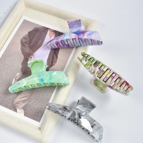 Acetate Hair Claw Clip Marble Pattern Cloud Texture Irregular Shape Large Hair Grip Elegant Accessory For Women