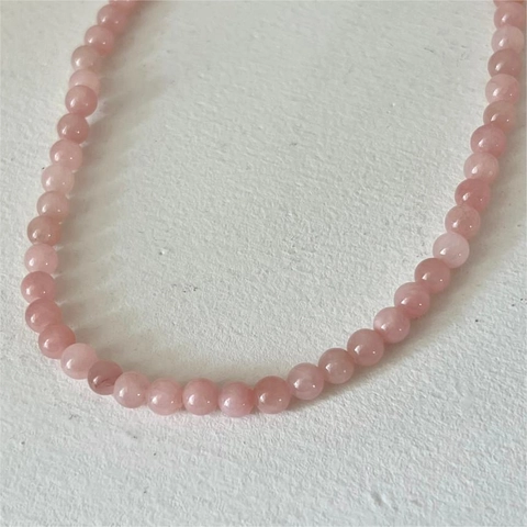 925 Sterling Silver Beaded Necklace Natural Stone Agate Quartz Minimalist Korean Style Elegant Jewelry For Women