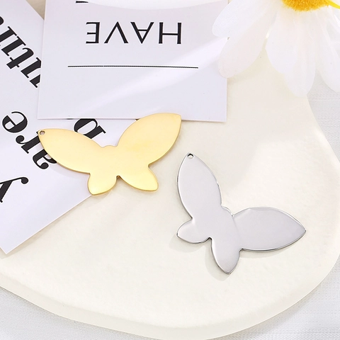 Pendente Farfalla Acciaio Inossidabile Lucidato Specchio Forma Animale Forniture Creazione Gioielli Fai Da Te Per Collana Bracciale