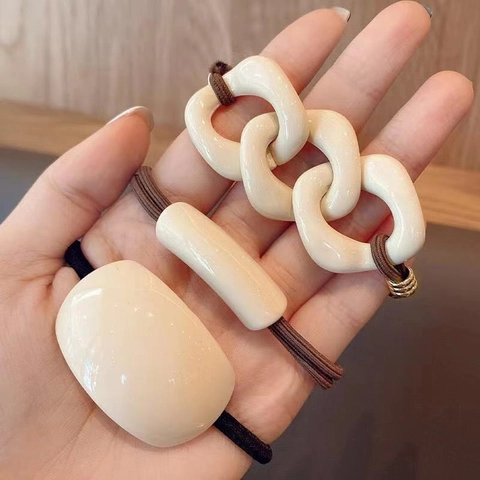 Elastici Per Capelli Acrilico Geometrico Minimalista Scrunchies Stile Coreano Corde Per Capelli Donne Ragazze