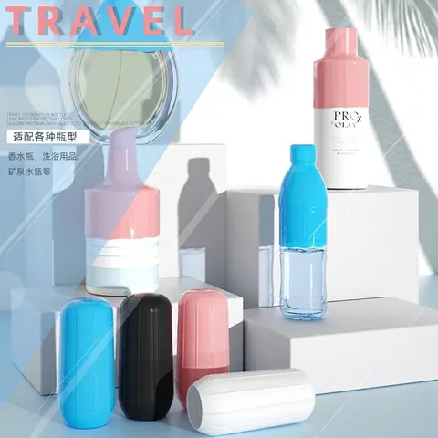 Travel Bottle Leak Proof Covers High Elastic Silicone Sleeves Stretchable Waterproof Toiletry Protectors Outdoor Essentials