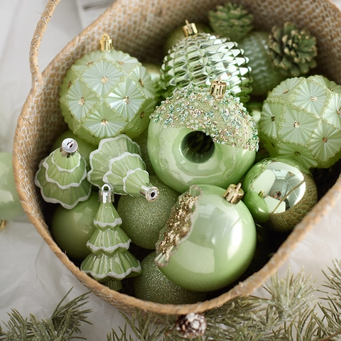 Mintgroene Gouden Kerstbal Ornamenten PVC Hangende Ballen Voor Kerstboom Decoratie Feestelijke Vakantie Decor
