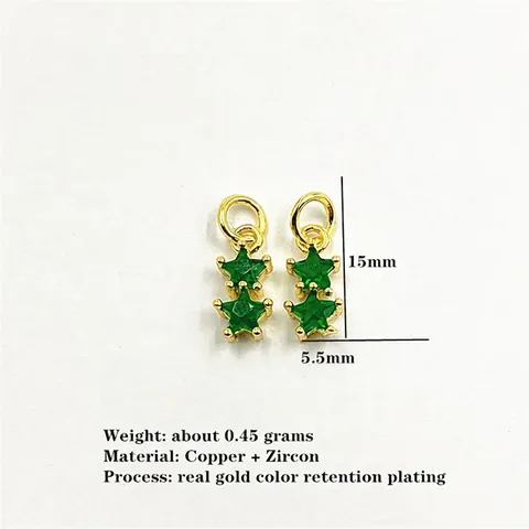 Pendenti Stella A Cinque Punte Rame Con Micro Pavé Zircone Accessori Per Creazione Gioielli Fai Da Te Ciondoli Stella Placcato Oro Design Di Nicchia