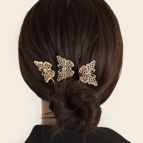 Mollette Per Capelli Farfalla Vuote Metallo Lega Di Zinco Fermagli Eleganti Accessori Per Capelli Donna