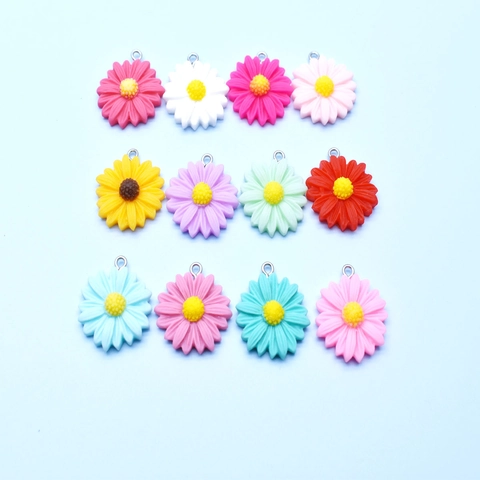 Ciondoli In Resina Margherita Girasole Pendenti A Fiore Colorati Con Occhiello In Metallo Per Creazione Gioielli Collane Orecchini Portachiavi