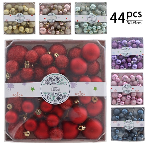 Christmas Ball Ornaments Plastic Glitter Matte Shiny Surface For Holiday Xmas Tree Hanging Decorations Multi Color