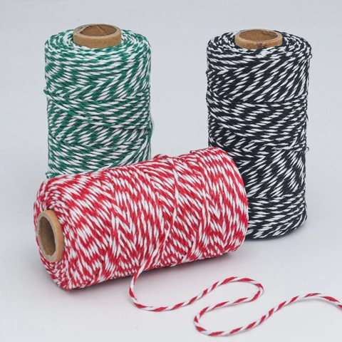 Baker's Twine Two Color Cotton Rope For Gift Wrapping DIY Craft Christmas Birthday Decorative Twine Spiral Cord