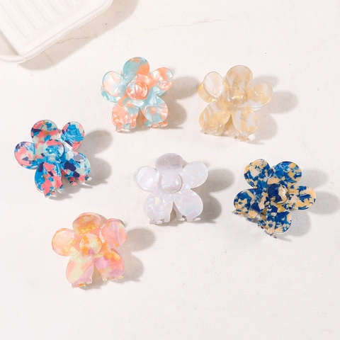Pinza Per Capelli A Fiore In Acrilico Acetato Grandi Forcine Antiscivolo Vintage Retro Trama Marmo Gioielli Per Capelli