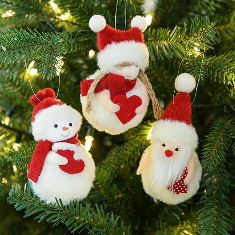 Ornamenti Appesi In Peluche Di Natale Babbo Natale Pupazzo Di Neve Renna Bambole In Tessuto Decorazioni Per Albero Carine