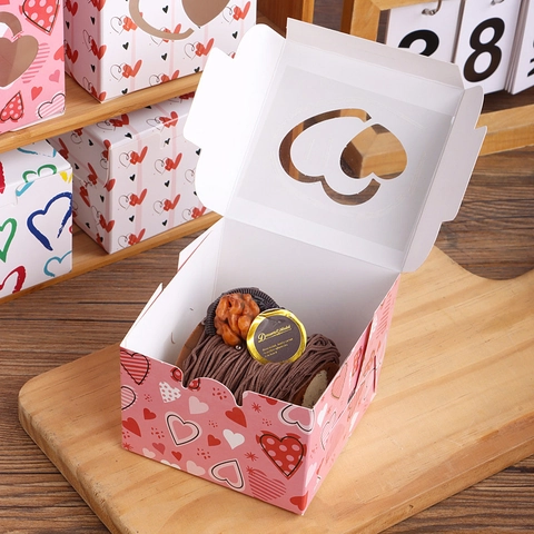 Scatole Regalo In Cartone Con Finestra A Cuore Motivi Colorati Scatole Da Imballaggio Per San Valentino