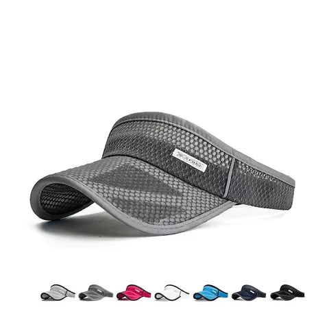 Sun Visor Hat Mesh Polyester Breathable Adjustable Sport Outdoor Running Tennis Golf For Men Women