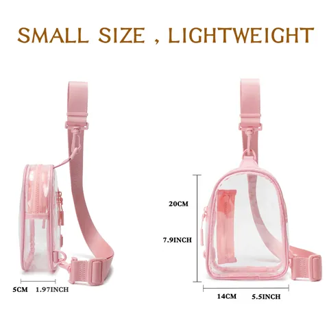 Riñonera De PVC Transparente Bolso De Pecho Impermeable Aprobado Por El Estadio Riñonera Ajustable Para Mujeres Hombres Deportes Al Aire Libre