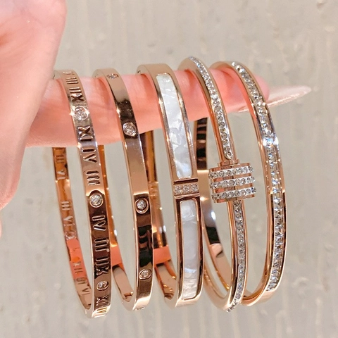 Koperen 18k Vergulde Minimalistische Effen Kleur Armband