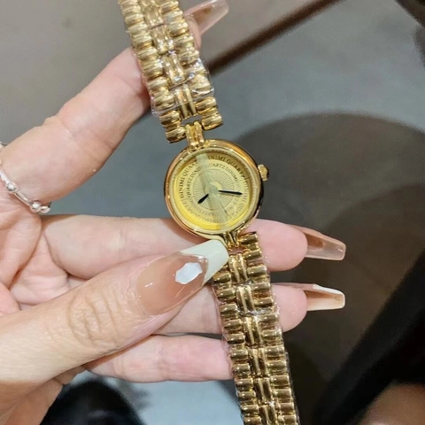 Reloj De Cuarzo Para Mujer Elegante Pulsera De Aleación Esfera Circular Estilo Vintage Reloj Analógico Resistente Al Agua
