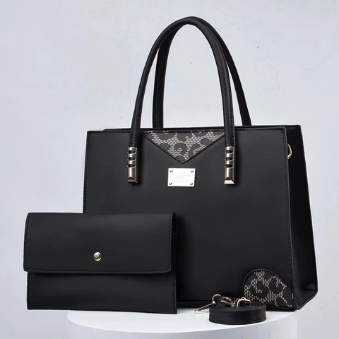 Damen Handtasche PU Leder Große Kapazität Tote Schulter Umhängetasche Und Clutch Spitze Spleißen Mode Elegant Alltag