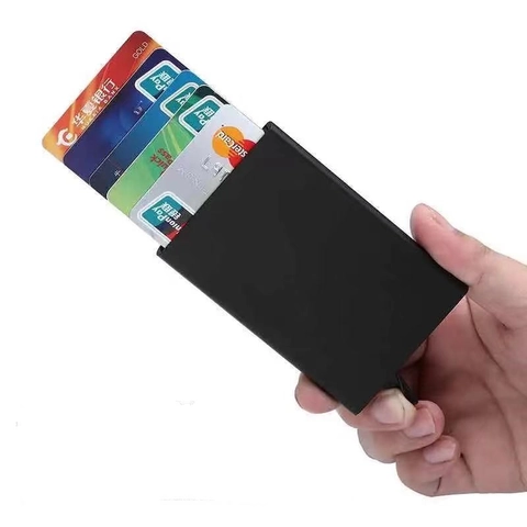RFID Blocking Aluminum Alloy Card Holder Automatic Pop Up Slim Metal Credit Card Case Minimalist Wallet For Men And Women