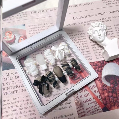 Boîte Emballage Ongles À Presser Plastique Suspendue Film PE Transparent Carré Présentoir Bijoux Organisateur Cadeau