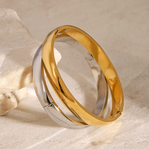 Minimalistischer Edelstahl Polierter Armreif Für Damen Geometrisches Rundes Kreis Armband Scharnier Offener Armreif Mode Täglich Schmuck