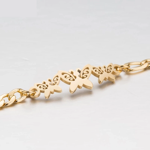 Fashion Bracelet Titanium Stainless Steel Minimalist Heart Elephant Butterfly Infinity Dainty Jewelry For Women