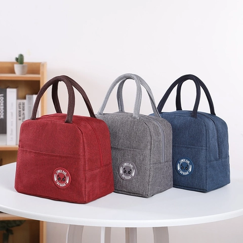 Insulated Lunch Bag Oxford Cloth Thermal Cold Preservation Portable Lunch Tote For Office School Picnic Outdoor Travel