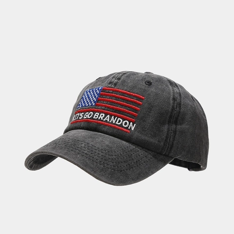 Washed Cotton Baseball Cap Vintage Distressed Graphic Embroidered Sun Protection Curved Brim Adjustable Men Women Retro Style