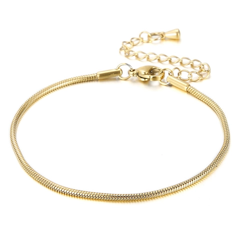 Bracciale A Catena A Serpente In Acciaio Inossidabile Minimalista Regolabile Gioielli Con Maglie Tonde Accessori Moda Per Donna