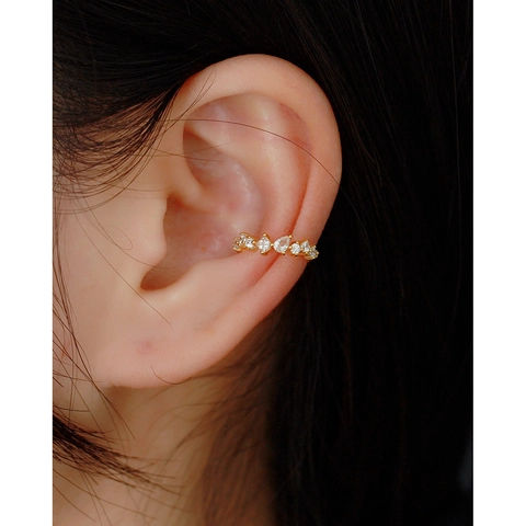 Orecchini Ear Cuff In Argento Sterling 925 Zirconi Senza Buco A Forma Di U Geometrici Minimalisti Da Donna