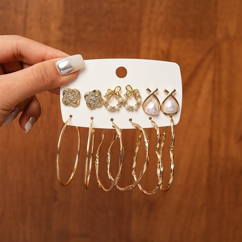 Orecchini Lega Oro Perno Argento 925 Strass Perla Artificial Sintetica Cuore Tondo Cerchi Bottone Gioielli Donna