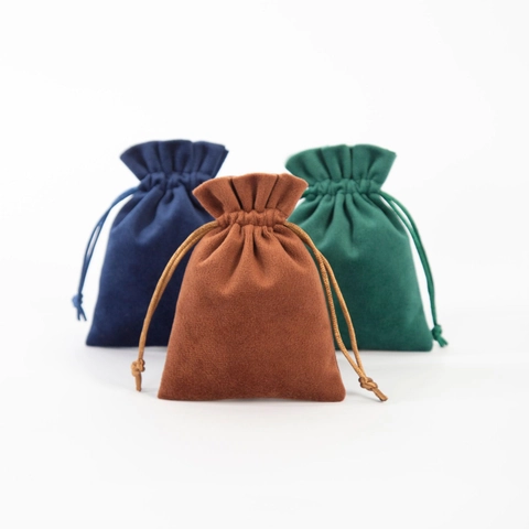 Velvet Jewelry Drawstring Bags Small Soft Fabric Pouch For Gift Packaging Storage Organizer Travel Accessories