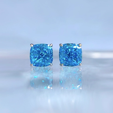 Edelstein Ohrstecker Im Kissenschliff Mit 925 Sterling Silber Stecker Mode Minimalistische Schmuck Für Damen