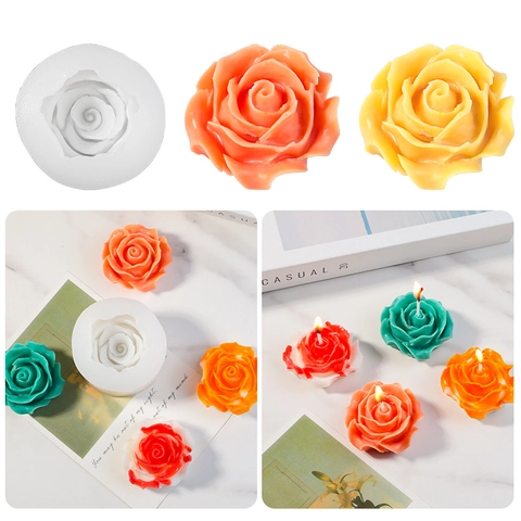 Rose Blume Silikonform 3D Relief Flexibel Für DIY Kerzen Seifenherstellung Gips Harz Handwerk Tortendekoration