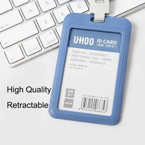 Matte PP ID Kaarthouder Met Koord Verticale Horizontale Badge Beschermhoes Voor Kantoor En School Modern Stijl