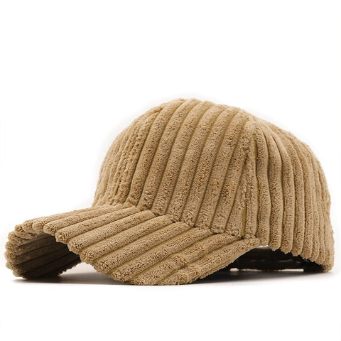Corduroy Baseball Kappe Für Herren Damen Winter Warm Gestreifte Textur Einfarbig Verstellbare Freizeitmütze