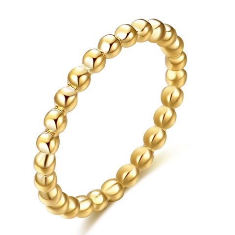 Minimalist Bead Ring Stainless Steel Polished Round Ball Geometric Band Jewelry For Women