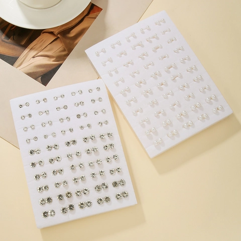 Orecchini Lobo Perla Artificial Imitazione Strass Elegante Minimalista Gioielli Moda Per Donne