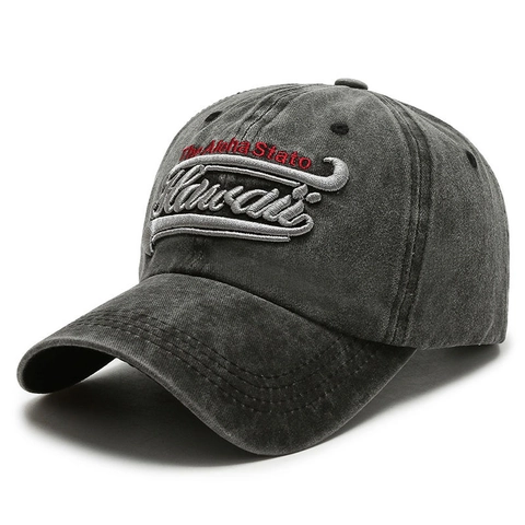 Casquette De Baseball En Coton Lavé Rétro Hawaii The Aloha State Broderie 3D Ajustable Chapeau Soleil Unisexe