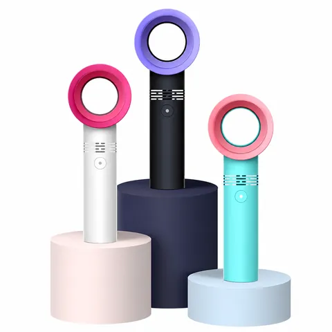 Ventilateur Sans Pales Portable Portatif USB Rechargeable Mini Ventilateur De Bureau Avec Base Pour Extension De Cils Maquillage Voyage Bureau Matériau ABS PC