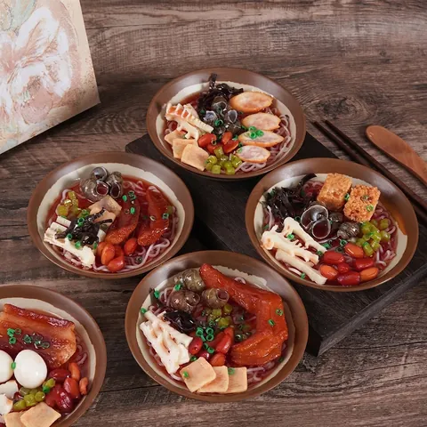 Realistic Snail Rice Noodles Simulation Food Model PVC Artificial Bowl Noodle Photography Prop Window Display Home Decor