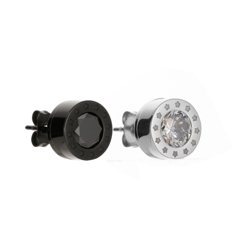 Runde Ohrstecker Edelstahl Zirkonia Stern Graviert Punk Hip Hop Stil Schmuck Für Männer Und Frauen Cooles Dekor
