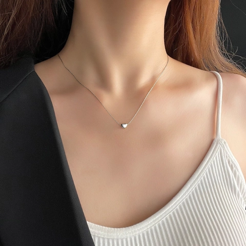 Minimalistische Titanstahl Herz Anhänger Halskette Und Herz Ohrstecker Ohrlinien Set Für Damen Gold Silber Mode Schmuck